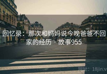 回忆录：那次和妈妈说今晚爸爸不回家的经历 · 故事955